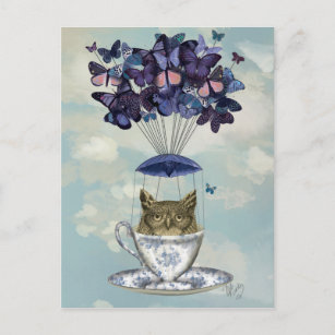 Carte Postale Owl In Teacup 2