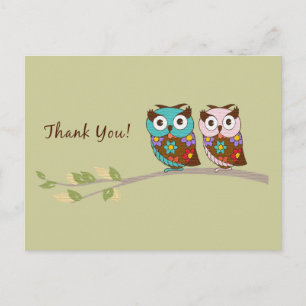 Carte Postale Owl Merci