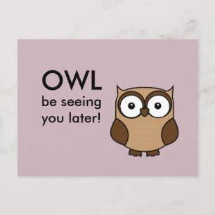 Carte Postale Owl Vous Regarde Plus Tard