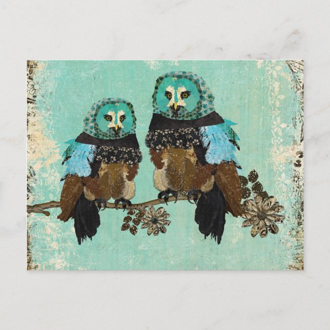 Carte postale    Owls Rose Smokey (Devant)