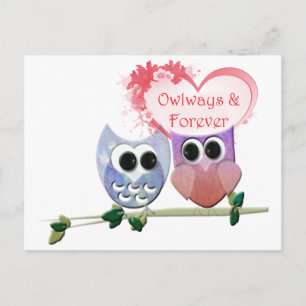 Carte Postale Owlways and Forever, Cute Owls