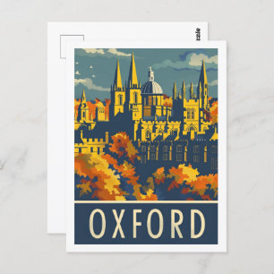 Carte Postale Oxford Angleterre Royaume-Uni Vintage voyage Place