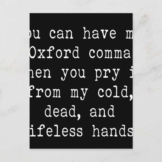 Carte Postale Oxford Comma (Devant)