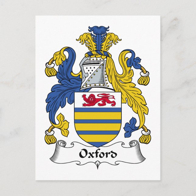 Carte Postale Oxford Family Crest (Devant)