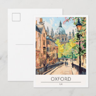 Carte Postale Oxford Royaume-Uni Illustration artistique Voyage