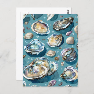 Carte Postale Oysters Clams Motif