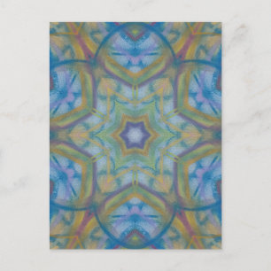 Carte Postale P35C Art abstrait mandala coloré unique