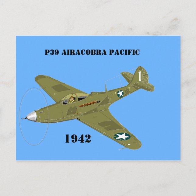 Carte Postale P39 Airacobra Pacific, 1942 (Devant)