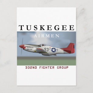 Carte Postale P51D Red Tail chasseur piloté par Tuskegee Airmen