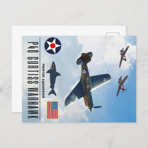 CARTE POSTALE P-40 CURTISS WARHAWK SQUADRON
