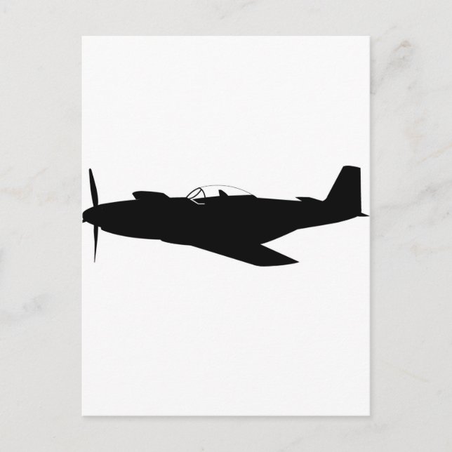 Carte Postale P-51 Mustang Silhouette (Devant)