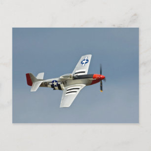 Carte Postale P-51D Mustang Fighter avec marquage D-Day volant