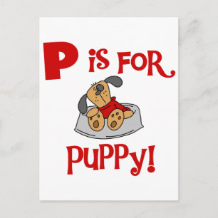 Carte Postale P est pour des T-shirts et des cadeaux de chiot