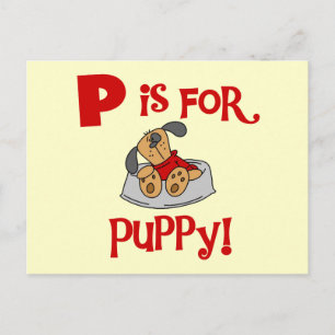 Carte Postale P est pour les T-shirts et les Cadeaux pour Chiots