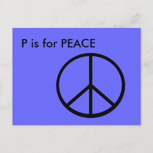 Carte Postale "P" est pour Peace Alphabet Flashcard