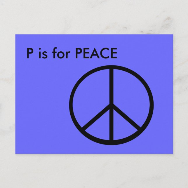 Carte Postale "P" est pour Peace Alphabet Flashcard (Devant)