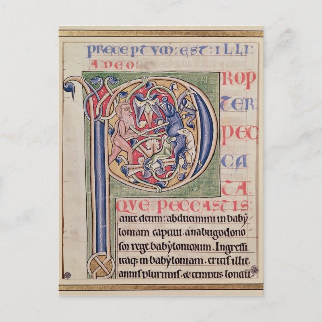 Carte Postale 'P' initial historique représentant une chasse au  (Devant)