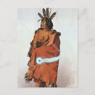Carte Postale Pachtuwa-Chta, Arikara Warrior Portrait par Bodmer