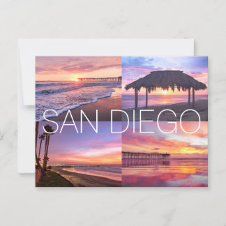 Carte Postale Pacific Beach Wansea Ocean Sunset San Diego