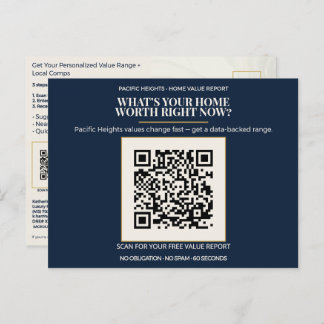Carte Postale Pacific Heights Luxury Home Value QR Code Realtor 