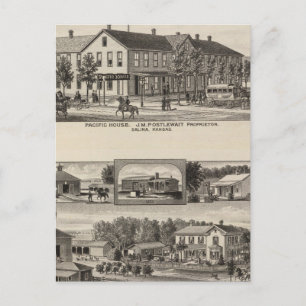 Carte Postale Pacific House, Salina Valley Farm, Kansas