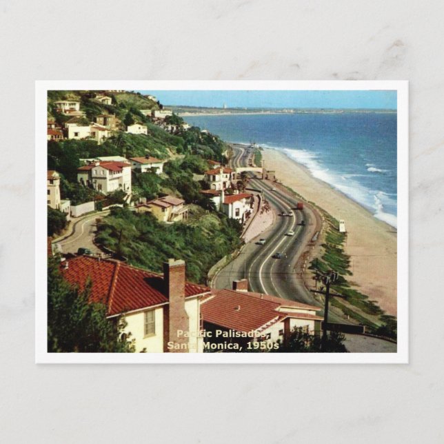 Carte Postale Pacific Palisades, Père Noël Monica CA 1950 (Devant)