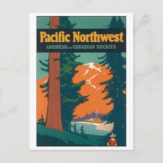 Carte Postale Pacifique Nord-Ouest américain et Rocheuses canadi