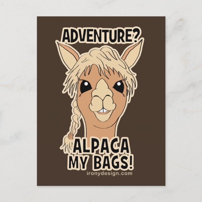 Carte Postale Pack Mes Sacs Funny Alpaca Llama (Devant)