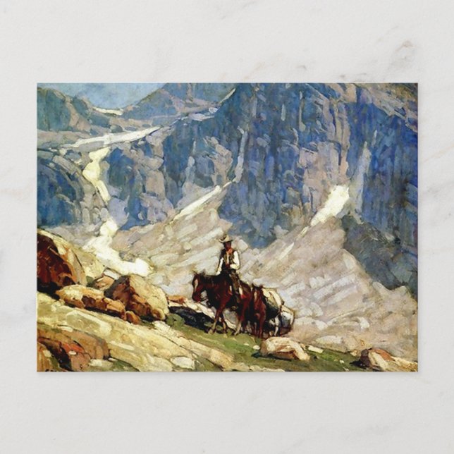 Carte Postale « Packin’ In » : Art occidental d'Edgar Payne (Devant)