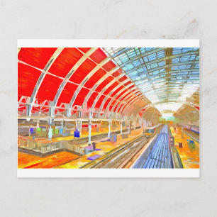 Carte Postale Paddington Station London Pop Art