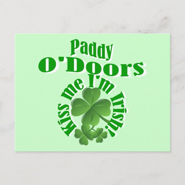 Carte Postale Paddy O'Doors, drôle de nom irlandais (Devant)