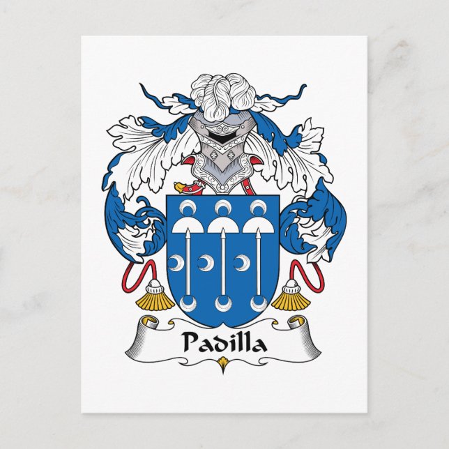 Carte Postale Padilla Family Crest (Devant)