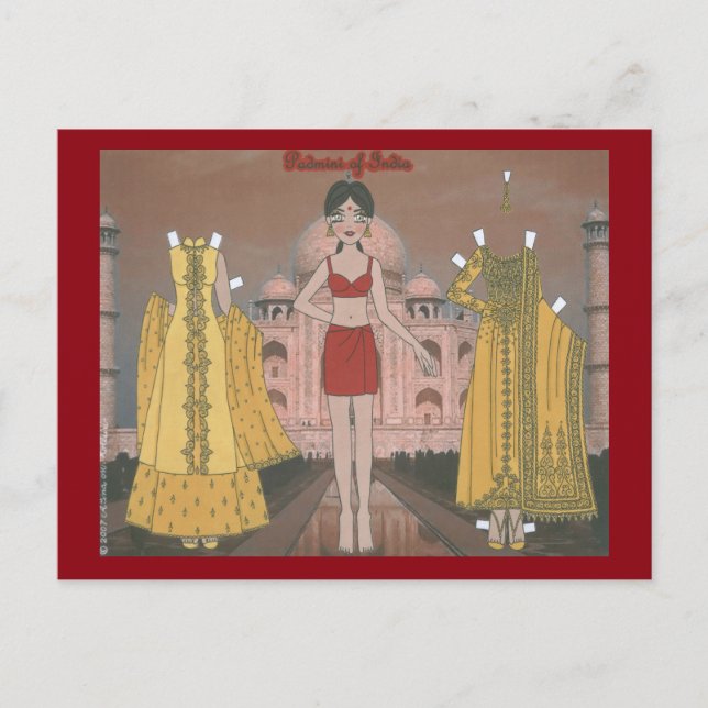 Carte postale Padmini of India Paper Doll (Devant)