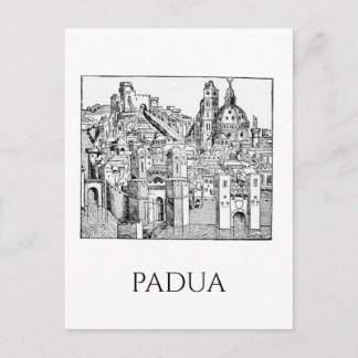 Carte Postale Padouan Minimaliste Ciel Médiéval Art Linéaire