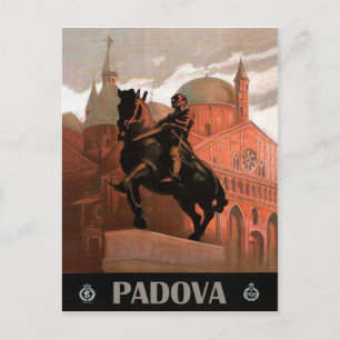 Carte Postale Padoue, ville, Italie, affiche de voyage vintage