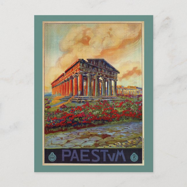 Carte Postale Paestum antique temple grec antique Voyage italien (Devant)