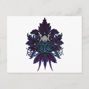 Carte Postale Pagan Green Man Triple Lune Wiccan Dieu