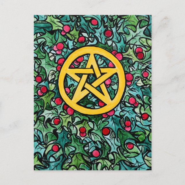 Carte Postale Pagan Yule Pentagram (Devant)