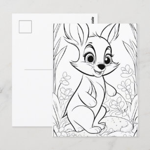 Carte Postale Page de coloration heureuse