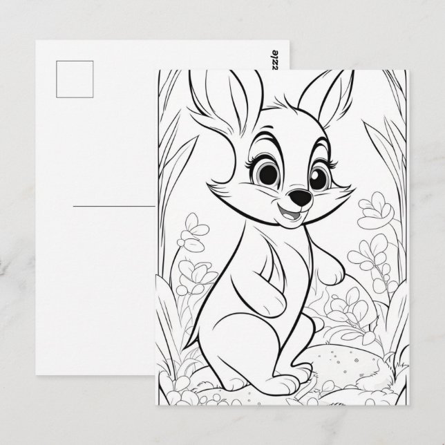 Carte Postale Page de coloration heureuse (Devant / Derrière)