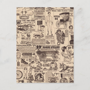Carte Postale Page de publicités anciennes vintage
