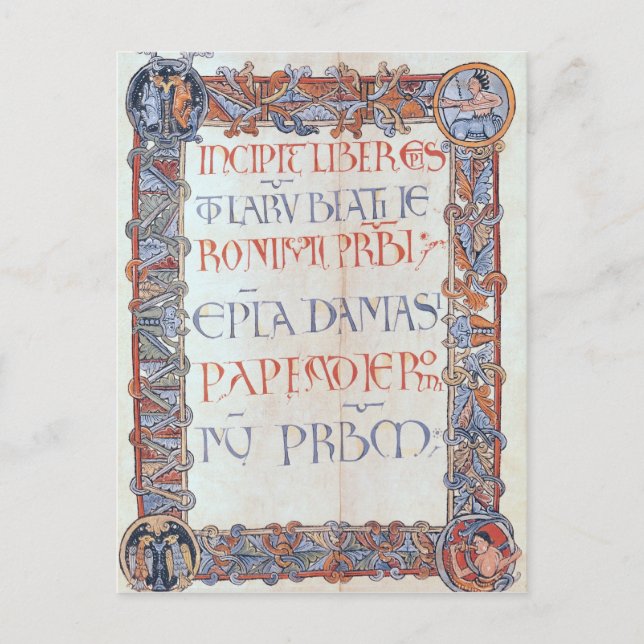 Carte Postale Page de texte avec une bordure florifiée (Devant)