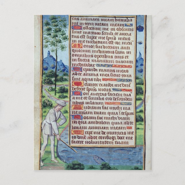 Carte Postale Page de texte latin avec bordure (Devant)