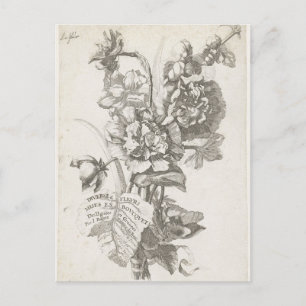 Carte Postale Page de titre avec un bouquet de pivoines 3