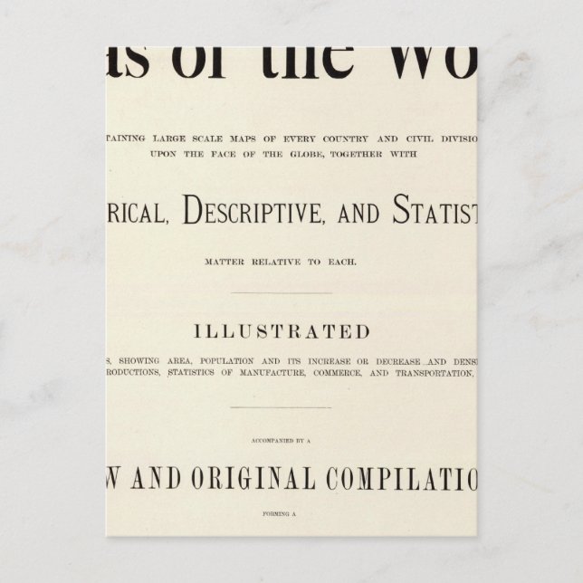 Carte Postale Page de titre de l'Atlas indexé (Devant)