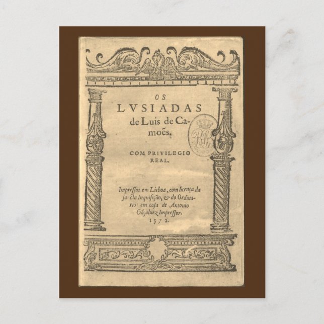 Carte Postale Page de titre de Os Lusíadas - 1572 ed (Devant)