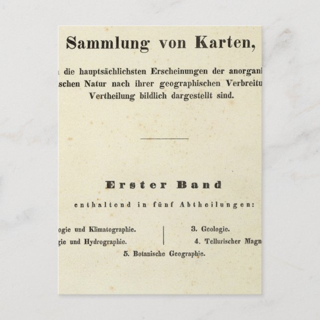 Carte Postale Page de titre Dr Heinrich Berghaus (Devant)