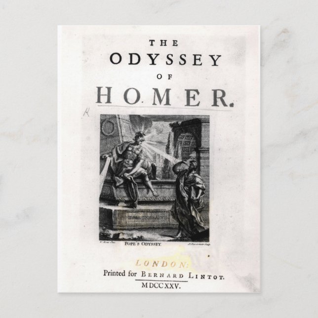 Carte Postale Page de titre 'L'Odyssée' par Homer (Devant)