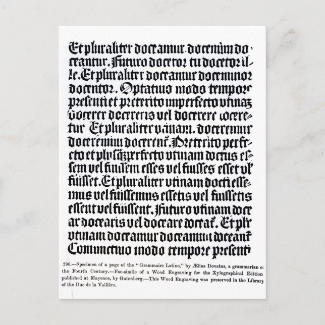 Carte Postale Page du "Grammaire Latine" (Devant)