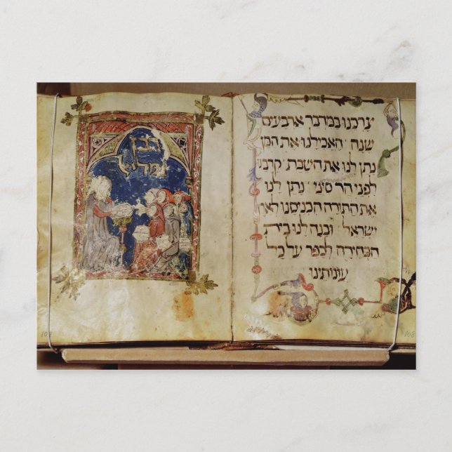 Carte Postale Page d'un Haggadah (Devant)